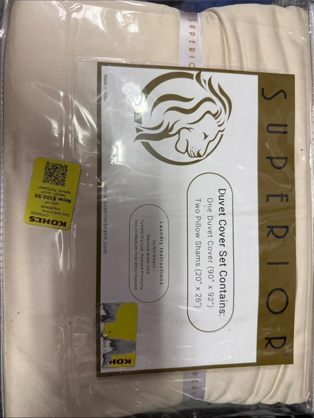 Full/Queen Duvet Cover Set in Cream